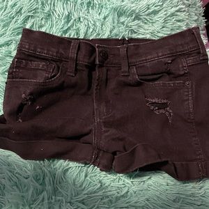 black jean shorts